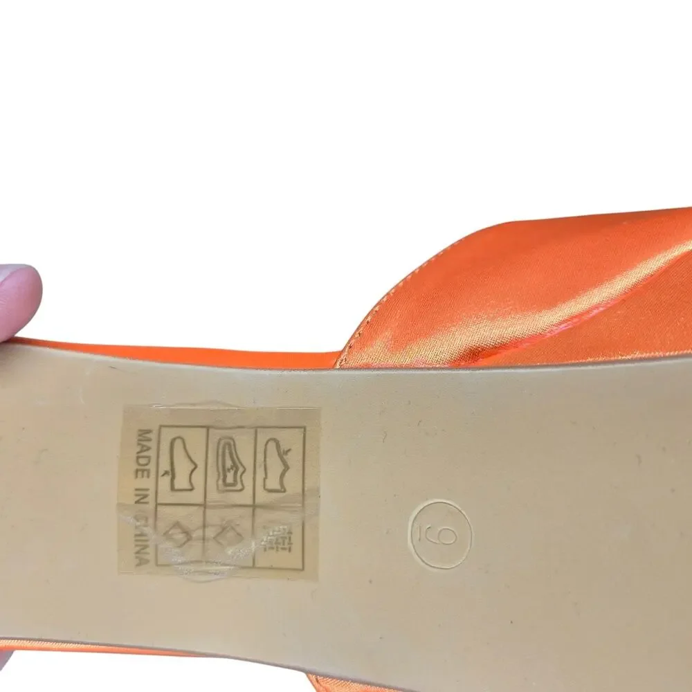 SHEIN Orange Platform Sandals Size 8-8.5 Narrow - Picture 8 of 9